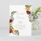 ひまわりカラフルフローラ植物学ブライダルシャワー 招待状 (スタンド正面)