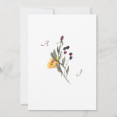 ひまわりカラフルフローラ植物学ブライダルシャワー 招待状 (裏面)