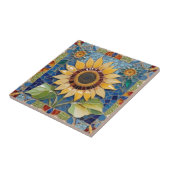 ひまわりカラフルモザイクフェイクブルー タイル (側面)