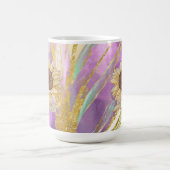 ひまわりカラフル付き金属フローラ背景 コーヒーマグカップ (中央)