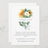 ひまわりカラフル忌引葬式 サンキューカード (正面/裏面)