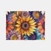 ひまわりカラフル毛布 | 秋 フリースブランケット (正面(横))