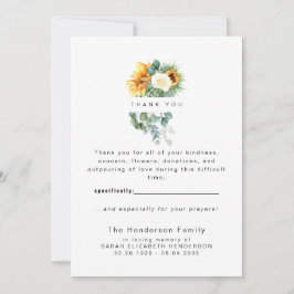 ひまわりカラフル葬式 サンキューカード