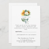 ひまわりカラフル葬式 サンキューカード (正面/裏面)