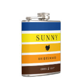 ひまわりカラーパーソナライズされたブライデスメイドスキットル フラスク (右)