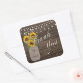 ひまわりカントリーウッドメイソン結婚の瓶 スクエアシール (封筒)