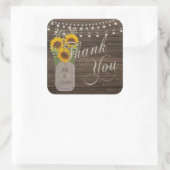 ひまわりカントリーウッドメイソン結婚の瓶 スクエアシール (バッグ)