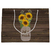 ひまわりカントリーウッドメイソン結婚の瓶 ラージペーパーバッグ (正面)