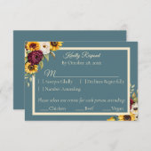 ひまわりカントリーエレガンスRSVPレスポンスカード 出欠カード (正面/裏面)