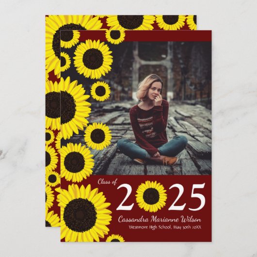 ひまわりカントリーマルーン卒業発表 招待状 (正面/裏面)