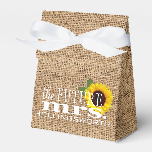 ひまわりカントリー・ラップの特典 |ブライダルシャワー フェイバーボックス (正面サイド)