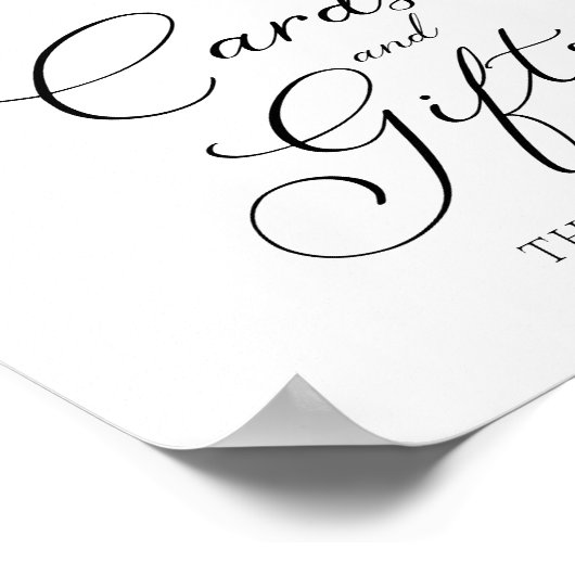 ひまわりカードとギフトパーティーのサイン ポスター (角)