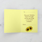 ひまわりカードイエローフラワーグリーティングカードカスタム カード (内部)