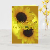 ひまわりカードイエローフラワーグリーティングカードカスタム カード (黄色い花)