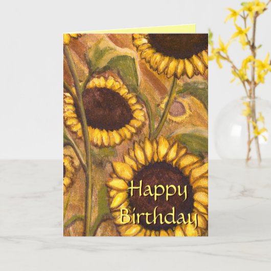 ひまわりカードイエローフラワー誕生日カード カード (黄色い花)