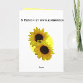 ひまわりカードイエローフラワー誕生日カード カード (裏面)