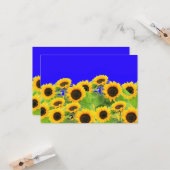 ひまわりカードウクライナ国旗の色ウクライナをサポート カード (正面/裏面インサイチュ)