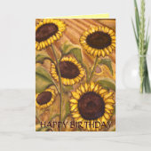 ひまわりカードハッピーバースデーカスタムグリーティングカード カード (正面)
