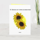 ひまわりカード黄色い花グリーティングカード カード (裏面)