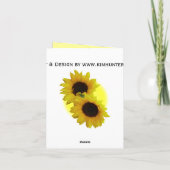 ひまわりカード黄花グリーティングカー空白のド カード (裏面)