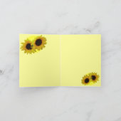 ひまわりカード黄花グリーティングカー空白のド カード (内部)