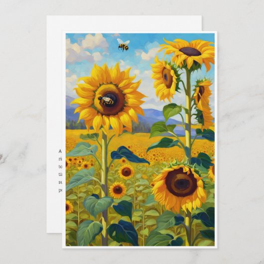 ひまわりカードAの陽気なメモ シーズンカード (正面/裏面)