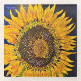 ひまわりガラスのコースター ガラスコースター