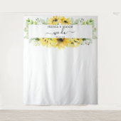 ひまわりガーデンウェディング「私たち」バックドロップ写真小道具 タペストリー (正面)