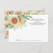 ひまわりガーデンデイトナイトアイディアカード 招待状 (正面/裏面)