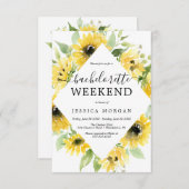ひまわりガーデンバチェロレッテ招待状カード 招待状 (正面/裏面)