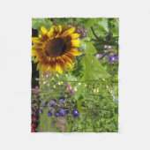 ひまわりガーデンパッチ フリースブランケット (正面)