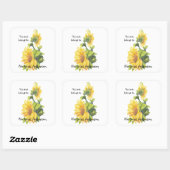 ひまわりガーデンフラワーアート自然蔵書票 スクエアシール (シート)