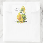 ひまわりガーデンフラワーアート自然蔵書票 スクエアシール (バッグ)