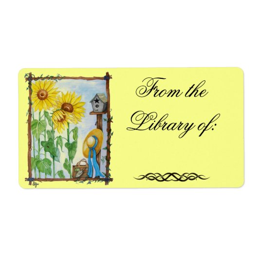 ひまわりガーデンブックプレートラベル ラベル (正面)