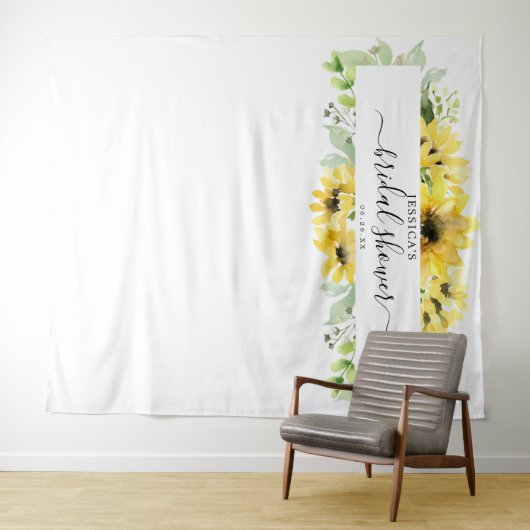 ひまわりガーデンブライダルシャワーの背景写真プロップ タペストリー (インサイチュ(横))