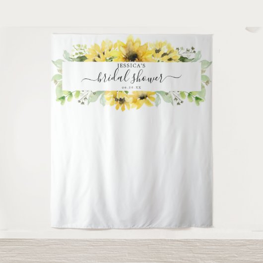 ひまわりガーデンブライダルシャワーの背景写真プロップ タペストリー (正面)