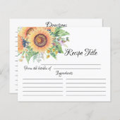 ひまわりガーデンブライダルシャワーレシピカード (正面/裏面)