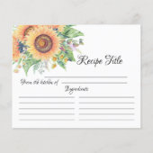 ひまわりガーデンブライダルシャワーレシピカード (正面)