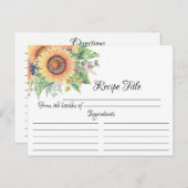 ひまわりガーデンブライダルシャワーレシピカード ポストカード (正面/裏面)