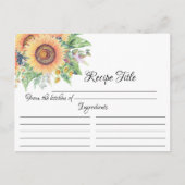 ひまわりガーデンブライダルシャワーレシピカード ポストカード (正面)