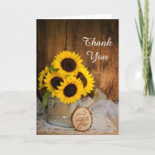 ひまわりガーデン散水結婚缶ありがとう サンキューカード (正面)