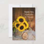 ひまわりガーデン散水結婚缶ありがとう サンキューカード (正面)