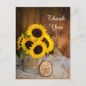 ひまわりガーデン散水結婚缶ありがとう ポストカード (正面)