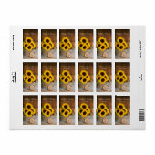 ひまわりガーデン散水結婚缶ありがとう ラベル (フルシート)