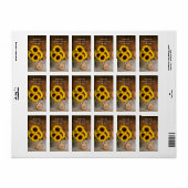 ひまわりガーデン散水結婚缶ありがとう ラベル (フルシート)