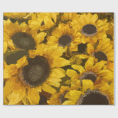 ひまわりガーデン素朴カントリーヴィンテージフローラ ラッピングペーパー (フラット)