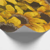 ひまわりガーデン素朴カントリーヴィンテージフローラ ラッピングペーパー (角)