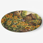 ひまわりガーデン12鳥の家ブルーバード ペーパープレート (アングル)