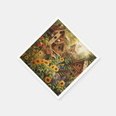 ひまわりガーデン13鳥の家ブルーバード スタンダードカクテルナプキン (角)