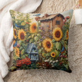 ひまわりガーデン3バードハウズブルーバード クッション (ブランケット)